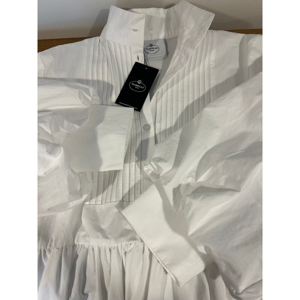 Marielle Stokkelaar Almelo NWT One Size Cecilia White Poplin Cotton Egyptian - Picture 14 of 15
